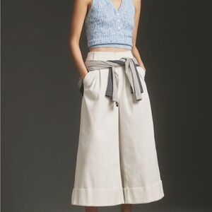 Maeve wide leg pleated high rise jeans